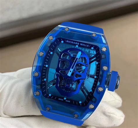 rm 52-01 blue sapphire tourbillon skull edition|richard mille tourbillon skull.